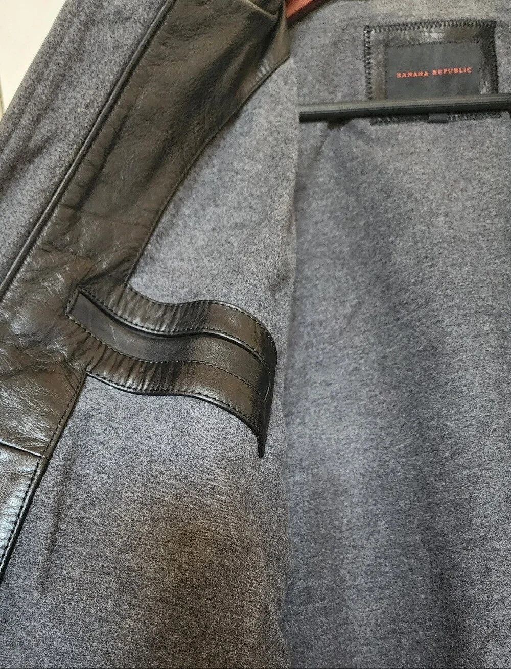 Banana Republic Black Leather Bomber Jacket